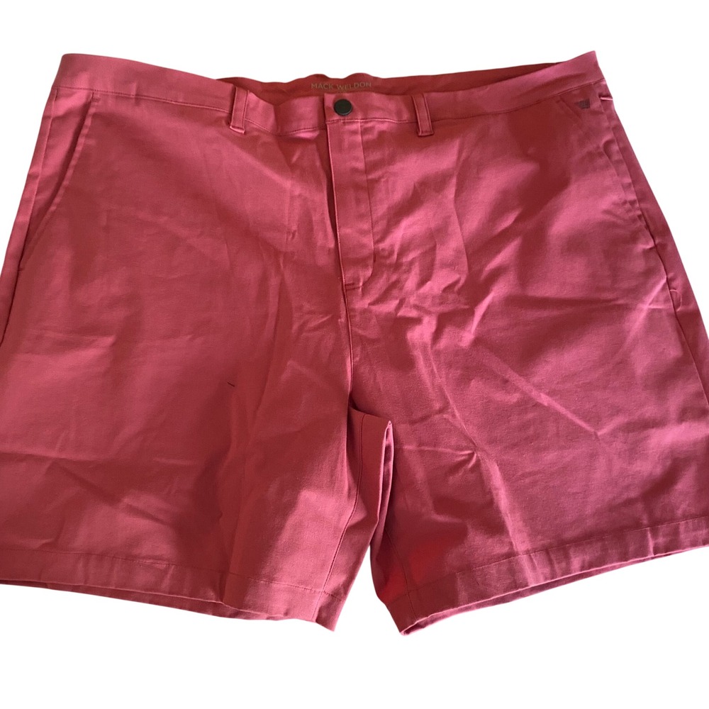 Mack Weldon NEW Chino Shorts Men's 42 Coral Pink Stretch Cotton Blend
